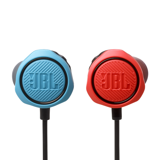 JBL Quantum 50N - Blue & Red - Wired in-ear gaming headset with volume slider and mic mute - Front